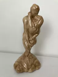Buy Vintage Lovers Erotic Naked Man Woman Embracing Ceramic Statue 14” X 6” Tan • 57.88£