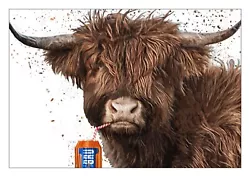 Buy Iron Bru Painting A4 Art Print Highland Cow FREE DELIVERY • 1.55£