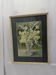 Buy Daffodils Original Watercolour Painting Signed Framed Vintage Picture • 58£
