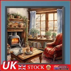 Buy Paint By Numbers Kit On Canvas DIY Oil Art Winter Fireplace Picture Decor40x40cm • 8.79£