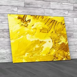 Buy Abstract Oil Paint Yellow Canvas Print Large Picture Wall Art • 14.95£