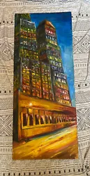 Buy Original Large Oil Painting Technicolor City Art On Canvas • 49.99£