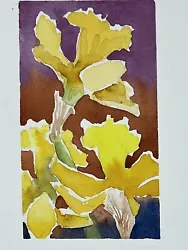 Buy Roberta Larson Original Watercolor Painting Daffodils Fine Art 6x5” Flowers • 32.25£