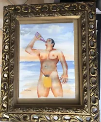 Buy Original Hand Painted Artwork Watercolor Painting Gay Man Male Nude Unframed • 57.05£