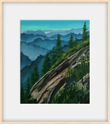 Buy Original Acrylic Painting On Stretched Canvas Hand Painted  Mountains Landscape  • 10£