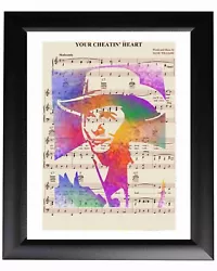 Buy Hank Williams Sr Your Chetin' Heart Painting On Sheet Music Watercolor Art • 76.43£