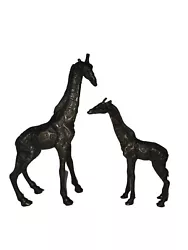 Buy Bronze Mom & Baby Giraffe Sculptures Decor • 78.96£