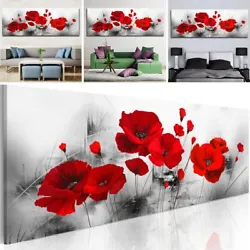 Buy Red Poppy Rose Flower Canvas Printed Art Painting Picture Home Wall Beauty Decor • 11.04£