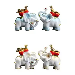 Buy 2x Elephant Statue Table Handicraft Desk For Festivals • 40.93£