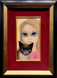 Buy Margaret Keane -Portrait Of A Girl & Cat With Big Eyes -1967 Oil Painting • 20,581.22£
