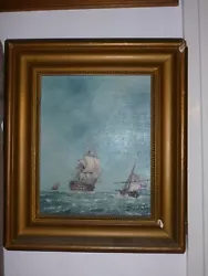 Buy Vintage Oil Painting On Board Seascape Framed Signed S. Middleton 29 X 25 Cm • 29.99£