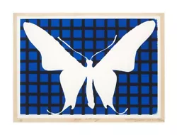 Buy Ushio Shinohara Blue Butterfly Signed Lithograph Neo-Dada 8.7x12.4 Inch Framed • 594.76£