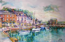Buy Original Landscape Oil Painting Padstow Harbour, Cornwall Seascape By G Ellis • 230£