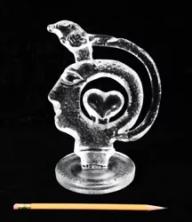 Buy Kosta Boda Glass Sculpture By Bertil Vallien, 8  Tall, Head And Bird W Heart, EX • 188.95£