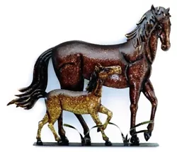Buy HORSE & COLT WALL HANGING  14 X 12.5   Metal Sculpture African Wildlife • 24.03£