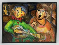 Buy Abstract Bob Dylan Joan Baez Portrait ￼Acrylic Painting 15x20 Framed Folk Music • 124.67£