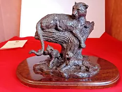 Buy Heredities Statuette Leopard & Cubs By William Timyn Limited Edition With COA. • 80£