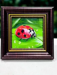 Buy Lady Bird Oil Painting VINTAGE FRAMED Realistic Original Grass Art For Sale • 70£