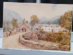 Buy Antique 19th C Victorian Godfrey Young 1881 Village Sciene Unframed Watercolour • 39.95£