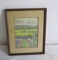 Buy Art Watercolour Painting EN 1927 Garden Landscape Mountains Hills • 29.99£