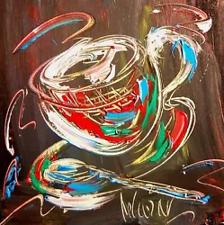 Buy COFFEE CUP    Original Oil Painting Stretched Canvas Impressionist JOPYFHI3 • 84.05£