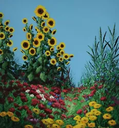 Buy Painting Signed Sunflower Field Flowers P.Sohler • 732.16£