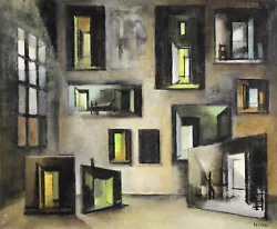 Buy Andre Delfau (1914-2000) Signed Large French Cubist Oil - Paintings On Wall • 3.20£
