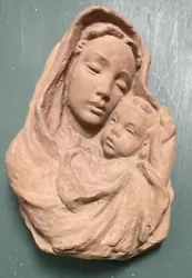 Buy Original Mid Century Sculpture Of The Madonna And Child Wall Plaque • 0.99£