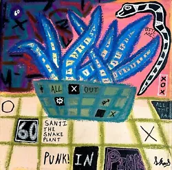 Buy Santi The Snake Plant. Mixed Media Canvas, Original Artwork By Evans • 24£