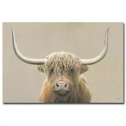 Buy Highland Cow Neutral By Wiens Gallery-Wrap Canvas Giclee Art (24 In X 36 In) • 124.02£