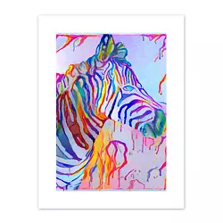 Buy Rainbow Zebra Painting Canvas Wall Art Print • 13.99£
