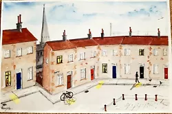 Buy Church View By Alan Harris Signed Original Watercolour (2008) Lowry Style  • 14.99£