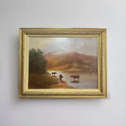 Buy Large Original Oil On Canvas-H SHINGLER-Cattle/Highland Landscape • 450£