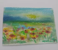 Buy Aceo Pastel Abstract Floral New Original 2024 By Yvette In Clear Seal On Card • 3.50£