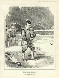 Buy RARE WW2  BRITISH HOMEFRONT Cartoon - CALLING MR. CHURCHILL  The Old Sea-Dog  • 16.96£