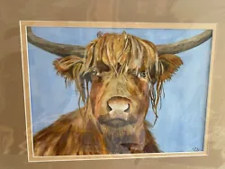 Buy Original Highland Cow  In Acrylics 45cmHx55cmW Painted ByIZZY • 55£