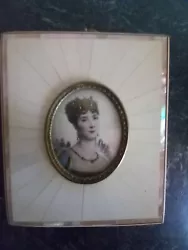 Buy Antique Miniature Watercolour Of Josephine  In A Sunray Frame • 30£
