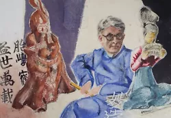 Buy Original Watercolour & Pastel, 'Seated Man With Oriental Figures', James Wood • 44£