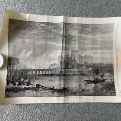 Buy 1867 PRINT “THE FLOODS AT WINDSOR FROM CLEWER ROAD” Ex-Illustrated London News  • 6.99£