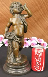 Buy Sign Moreau Nude Boy Bronze Sculpture Statue Art Deco Marble Base Figurine SALE • 196.95£
