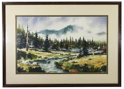 Buy 20  Painting Watercolor RJ Brouse Exquisite Forestscale Creek Summer Sky Clouds • 377.99£