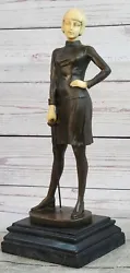 Buy Bronze Sculpture Of An Erotic Female Fencer In A Tight Dress Figurine Artwork • 755.05£