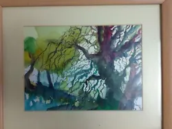 Buy Small Watercolour Abstract Trees Original Painting Framed Local Artist Unsigned • 20£