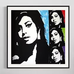 Buy Original Painting ART PRINT Amy Winehouse Pop Art Black & White Signed Wall Art • 34.96£
