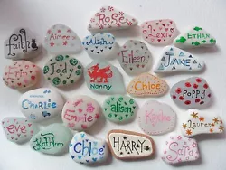 Buy Hand Painted Keepsakes - Personalised Names On Sea Glass, Pottery & Pebbles • 7.95£
