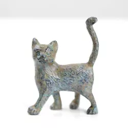 Buy Kitten Statue (Bronze) - Cat Sculpture Green Metal Art - 4.2 Cm / 1.65  • 37.95£