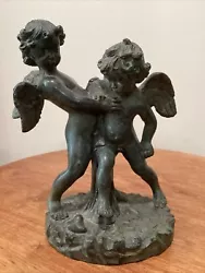 Buy Antique We French Bronze Sculptural Group Of Putti Wrestling For A Human Heart • 1,417.49£