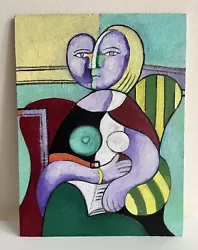 Buy Original ART - Picasso-inspired Oil Painting - 16 X 12” - Woman In Green, Purple • 60£
