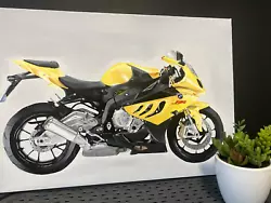 Buy Yellow, BMW S 1000 RR, Acrylic, Handpainted, Motorbike On Canvas • 40£