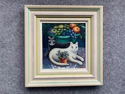 Buy Jerzy Marek ‘tutti Frutti’ Original Folk Art Painting 2  Cats. With Artists Note • 489£